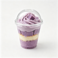 Boîte à dessert en plastique PET ronde personnalisée, recyclable, sans BPA, de qualité alimentaire, robuste, avec joint hermétique, pour tiramisu, gâteau, dessert, emballage alimentaire