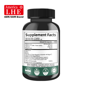 Fabricant en gros de suppléments de calcium végétal végétaliens avec algues rouges islandaises, soutien vitaminique pour les os, 90 comprimés de calcium - Product Image 5