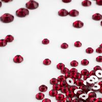 Perles de strass à coudre en résine époxy rubis cramoisi 6 mm, forme diamant, trou central, marque YAXI, modèle 501-6, accessoires de bijouterie Coccinelle