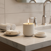 Bougies en céramique émaillée de luxe en gros – Pots réutilisables en grès parfumés pour l'aromathérapie et les cadeaux de mariage