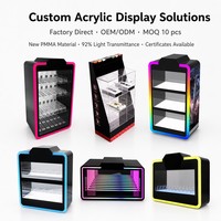 Présentoir lumineux en acrylique personnalisé RFactory pour cigarettes et tabac, présentoir pop-up en acrylique avec éclairage LED