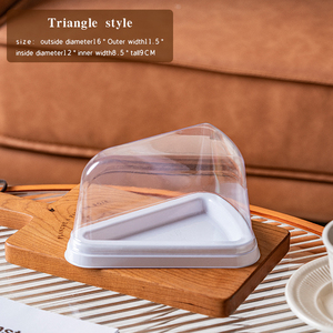 Cấp thực phẩm tam giác bánh hình tùy chỉnh vật nuôi nhựa lát bánh món tráng miệng bánh pho mát container Takeaway hộp để đóng gói - Product Image 2