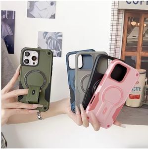 2025 Nueva funda protectora de lujo híbrida <span class=keywords><strong>2</strong></span> en 1 de tendencia para iPhone 16 Pro Max 14 13-cubierta de soporte de carga inalámbrica - Product Image 4