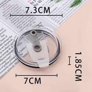 New Design Eco-Friendly <b>Cold</b> Retention Ice Tumbler Lid Transparent Flip Straw Cover Leak-Proof Silicone Port Car <b>Cup</b> - Product Image 3