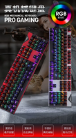 Clavier de jeu mécanique filaire rvb à 104 touches avec ensemble de souris optiques Interface USB à interrupteur bleu pour les joueurs PC Big Stock