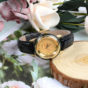 Montre de couple à quartz avec bracelet en cuir Dragon Phoenix, design de luxe, montre en jade Hetian pour hommes et femmes - Product Image 3