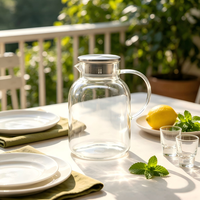 Carafe à eau moderne en verre borosilicate résistant à la chaleur, grande capacité, avec filtre en acier inoxydable pour le thé