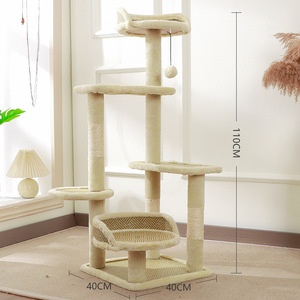 <strong>Cat</strong> Tower Bed 2 in 1 Durable Sisal <strong>Scratching</strong> <strong>Post</strong> with Plush Ball Toy Kitten Indoor Climbing Frame <strong>Cat</strong> Toy <strong>Cat</strong> Tree - Product Image 2