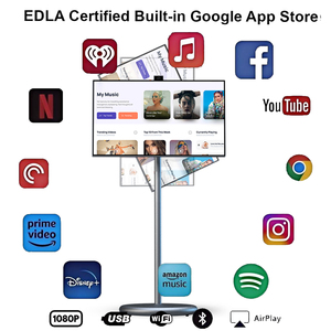 Màu Xám 6GB + 128GB Android 12 TV hiển thị trên bánh xe Tương tác thông minh Android TV 27 32 inch di động màn hình cảm ứng thông minh TV - Product Image 6