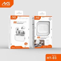 AKS HT-03 True Wireless Earbuds 4H Playtime Subwoofer LED Indicator BT 5.0 IPX4 Waterproof Touch Control Flat Ear Design Sports