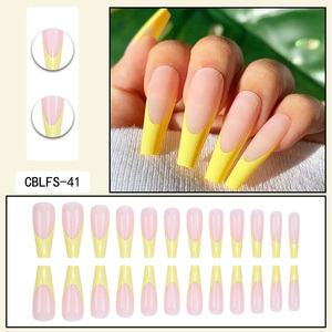 Haute Qualité Long Cercueil En Forme Français Pointu Acrylique Patch Ongles Conseils Design Élégant ABS Ongles <span class=keywords><strong>Press</strong></span>és En Gros <span class=keywords><strong>Pas</strong></span> <span class=keywords><strong>Cher</strong></span> Doigt - Product Image 6