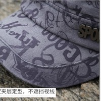 Gorra Plana Deportiva Vintage para Hombre, Informal, 100% Algodón, Lavado Desgastado, con Patrón de Letras, Protección Solar para Actividades al Aire Libre