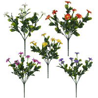 Popular Ramo de Margaritas Artificiales de 7 Ramas, Flor de Simulación, Planta Verde Artificial