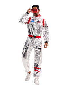 Wholesale <strong>Adults</strong> Silver Astronaut Costume Space Suit Men Women Couple Jumpsuit Cosplay Halloween Carnival Party <strong>Dress</strong> <strong>up</strong> - Product Image 5