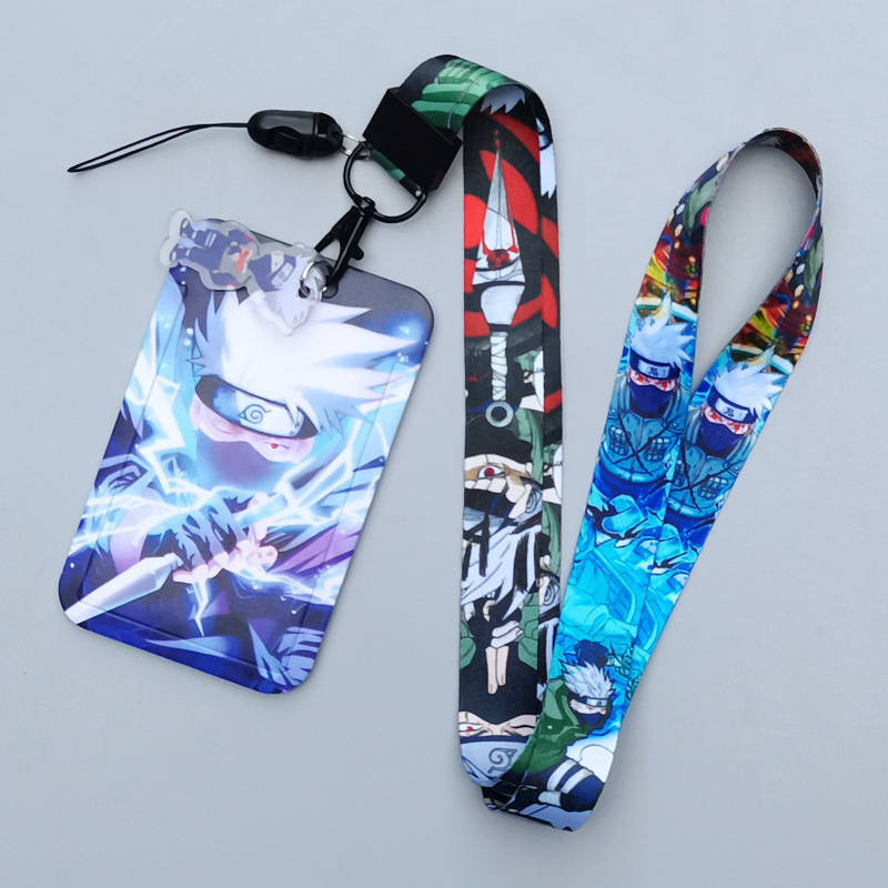 ID Name Badge Anime Cool Cartoon Ninja Card Holder Portable Custom Plastic Card Case Anti-Lost Lanyards Wholesale Card Cover Image 3