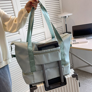 Custom Foldable Waterproof Cloth Fabric Travel Bags Lightweight Handbag Student Large-Capacity Luggage Bag Storage <strong>Gym</strong> <strong>Tote</strong> Bag - Product Image 2