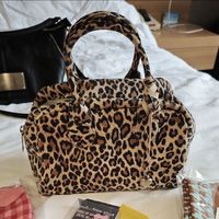 Tas Tangan Wanita Bergaya Baru dari Kulit Asli Desainer Tren Terbaru, Tas Selempang Mewah Motif Leopard untuk Belanja dan Pesta