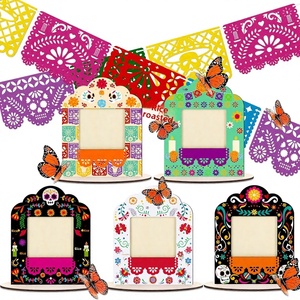 Marcos <span class=keywords><strong>de</strong></span> Fotos <span class=keywords><strong>de</strong></span> Madera para el Día <span class=keywords><strong>de</strong></span> <span class=keywords><strong>Muertos</strong></span> con Calavera <span class=keywords><strong>de</strong></span> Azúcar y Flor <span class=keywords><strong>de</strong></span> Caléndula - Product Image 1