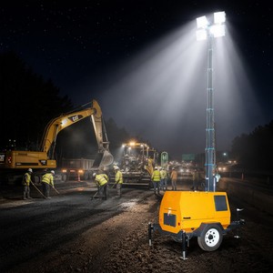 <span class=keywords><strong>Tours</strong></span> d'éclairage mobiles LED 4x400W, mât télescopique de 9m, diesel, solaire, portable, éclairage extérieur pour travaux de construction et minières - Product Image 6