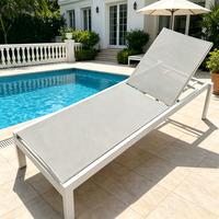 Chaise longue moderne en aluminium empilable pour la plage, le jardin, le bord de la piscine, l'hôtel, meubles d'extérieur