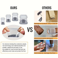 Protecteurs de sol carrés pour pieds de chaise, coussinets de pieds de meubles en feutre de silicone pour planchers en bois dur sans bruit ni rayures