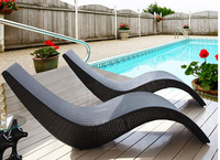 Chaise en forme de S pour l'extérieur, chaise en rotin de loisirs pour hôtel, piscine, chaise longue