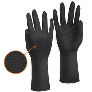 قفازات النتريل النقية 10 ميل 12 ميل، 12 بوصة، بنسيج ماسي لزيادة التماسك، للاستخدام في الصناعة، إصلاح الشاحنات والسيارات، خدمة الأغذية، الميكانيكا، والتنظيف - Product Image 3