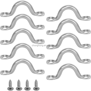 Adjustable Bimini Top Straps Black 4 Pcs, Boat Marine Tension Tie Down Webbing Straps With Double Side Hooks + Pad Eye Straps Stainless Steel Boat Awning Hardware Accessories