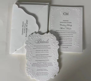 Tarjeta de Invitación de Boda Vanilla Printing Felicity Alexander, Papel Recubierto, Logotipo Personalizado, Estampado en Caliente, Serigrafía, Formal - Product Image 4