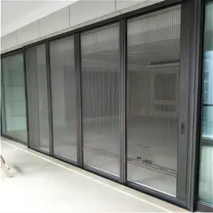 High Quality Security Modern House Bedroom Waterproof Insect PP Transparent Pleated Mesh Folding Screen Door