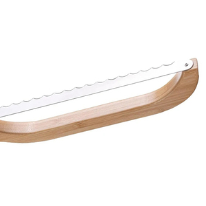 Cuchillo cortador de pan de metal con mango de madera de 15.3 pulgadas para pan casero y masa madre, venta al por mayor - Product Image 4