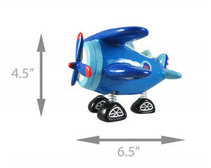 Modelo de avión de poliresina, biplano azul, alcancía, biplano - Product Image 5