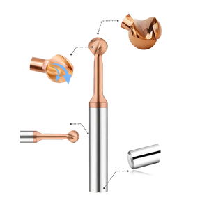 Fresa de Arco HRC55 de 2 Filos para Biselado de Aluminio Recubierto y Aleaciones Duras - Product Image 3