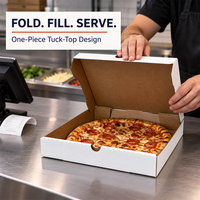 Boîte à pizza à emporter recyclable pour services de restauration, taille découpée sur mesure directement de l'usine