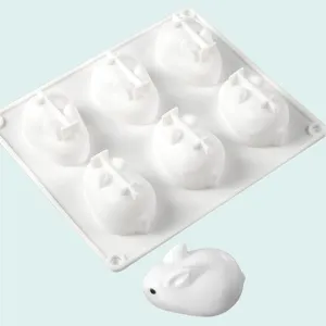 Molde de chocolat personnalisé mignon lapin savon gelée chocolat forme moules en silicone pour la décoration de gâteaux