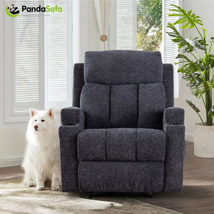 Fauteuil inclinable électrique ou manuel CY en bois moderne pour cinéma maison, canapé en tissu convivial avec massage, chauffage et porte-gobelet - Product Image 1
