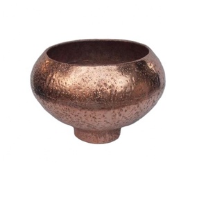 Cuivre fini rugueux martelé fleur Vase bol forme table décor à la maison fait feuille d'aluminium fabriqué à la main de haute qualité - Product Image 1