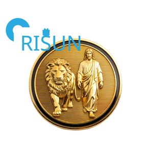 Pièces de monnaie de défi personnalisées Lion du Jodeau, en métal émaillé 3D, motif animalier, souvenir chrétien, vente en gros - Product Image 3