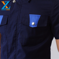 Chemise de travail à manches courtes respirante pour homme, été |   Uniforme de travail durable anti-salissure pour l'entrepôt et l'usine