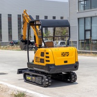 Excavator Mini Hidrolik Crawler untuk Perawatan Jalan, Excavator Mikro Diesel 2.2 Ton Tugas Berat Buatan Cina untuk Penggalian Batu & Pembuatan Parit