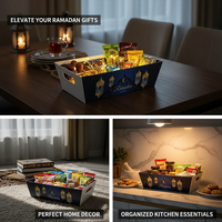 Coffrets cadeaux rigides en carton personnalisés pour l'Aïd musulman et le Ramadan Kareem, avec doublure en éponge, paniers, plateaux artisanaux, paniers-cadeaux, bougies, photos
