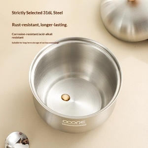 Zuccheriera in Acciaio Inox 304 con Coperchio e Cucchiaio, Barattolo per Spezie, Contenitore per Condimenti, Contenitore per Cucina - Product Image 3