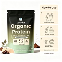 Poudre de protéines LuvAita à base de plantes, végétalienne, sans ingrédients de soja, sans gluten, 21 g de protéines, faible teneur en sucre, nutrition sportive OEM/ODM