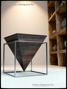 Table basse minimaliste italienne carrée, table d'appoint artistique en acier inoxydable, style mid-century Wabi-sabi, moderne, minimaliste, vintage - Product Image 4