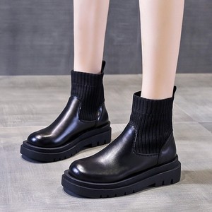 Bottes en laine pour garçons, collection automne/hiver 2026, semelle extérieure en caoutchouc respirante, style britannique, bottes de moto élégantes - Product Image 1