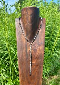 Collier Lariat en argent sterling véritable de style Navajo avec perles par MBR GEMS & JEWELRY, design fantaisie unisexe pour anniversaire - Product Image 3