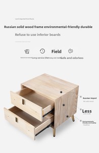Comodino Moderno e Semplice in Legno Massello Senza Installazione per Camera da Letto e Soggiorno - Product Image 4