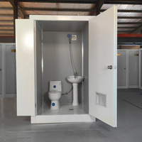 Toilettes mobiles préfabriquées en tôle colorée à bas prix pour chantier extérieur, usine et dortoir
