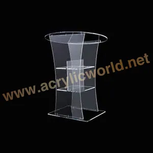 Atril de vidrio transparente para el podio, accesorio desmontable de acrílico para el podio del habla/atril/rostrum, barato