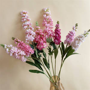 IFG Amazo Vente Chaude Real Touch Soie <span class=keywords><strong>Fushia</strong></span> et Delphinium Coloré Fleurs Artificielles pour Arrangement De Mariage - Product Image 3